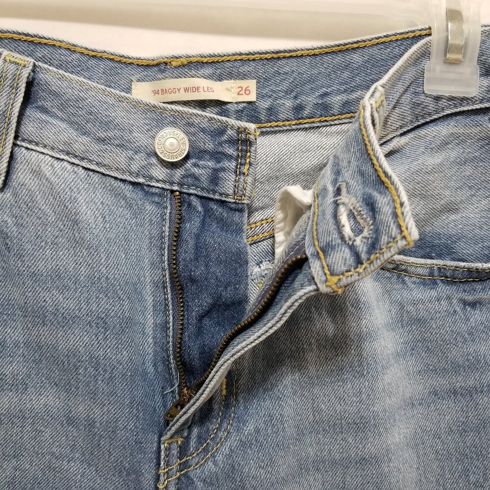 Levi's jeans 26 '94 Baggy Wide Leg What Else Can I Say lightly distressed denim - Picture 7 of 16